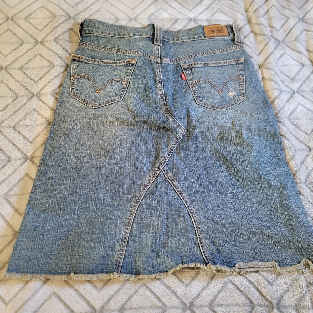 Levi's Light Blue Denim A-Line Skirt - Picture 3 of 8